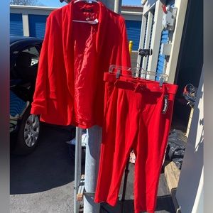 Red pantsuit co-ord set